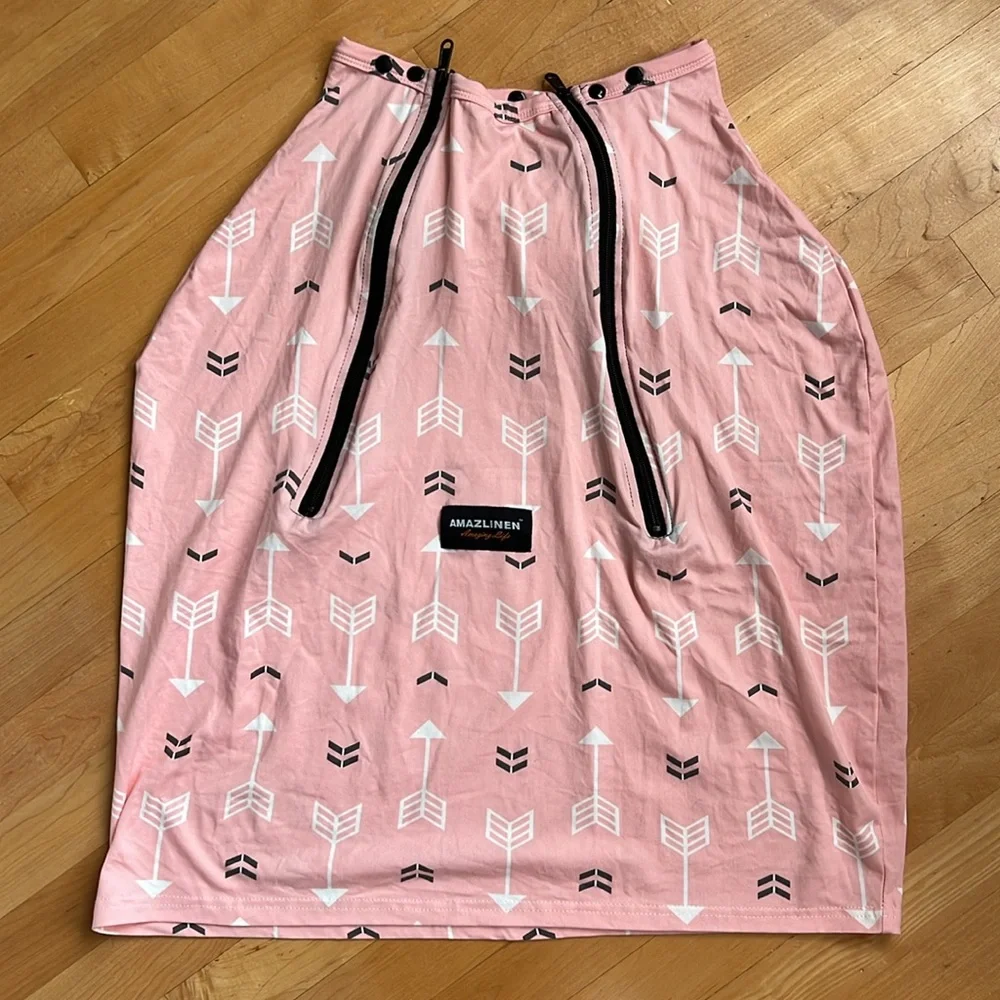 👼Amazlinen Amazing Life Pink Arrow Carseat Cover | Mesh Netting | Packable